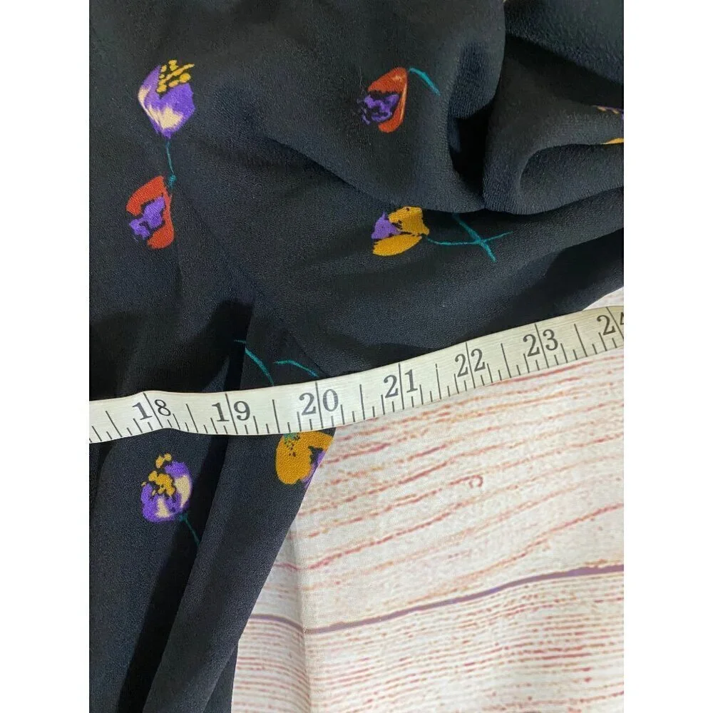 Cabi Women's Black Long Sleeve Floral Divine Dress Fall 2022 - Medium - Picture 9 of 14